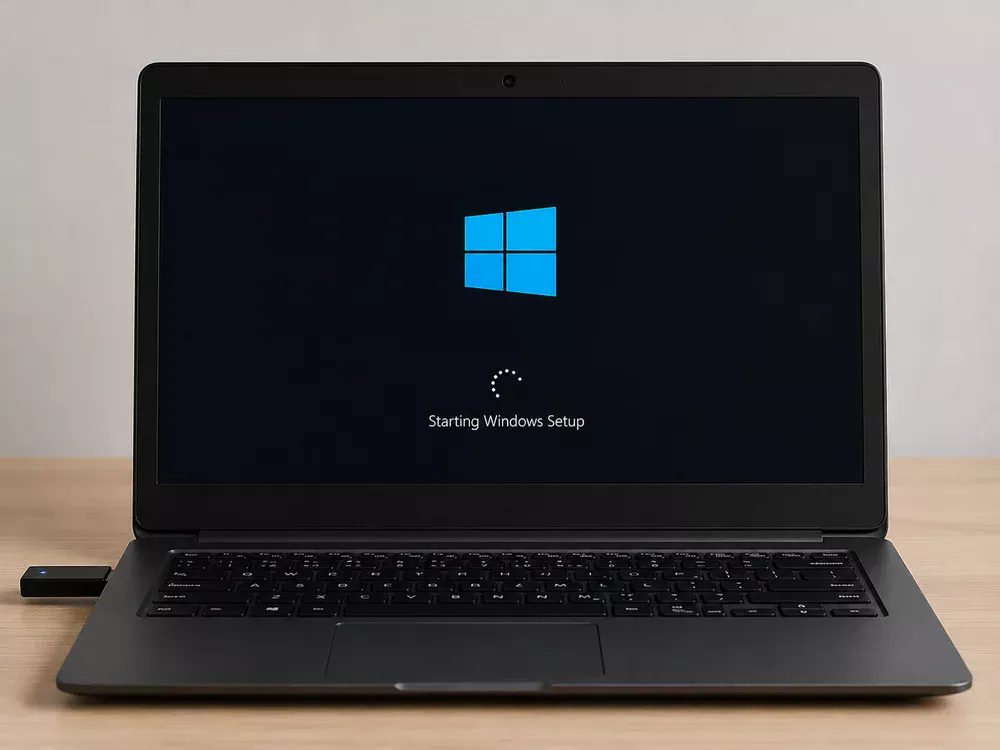 Запуск установщика Windows с USB флешки