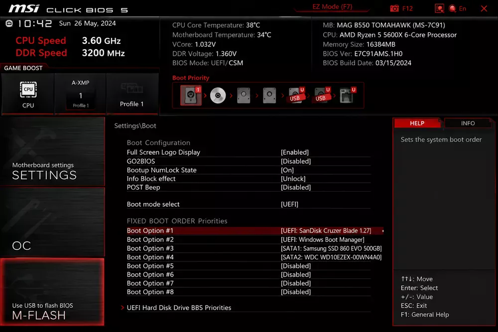 MSI BIOS настройка Boot Priority для запуска флешки